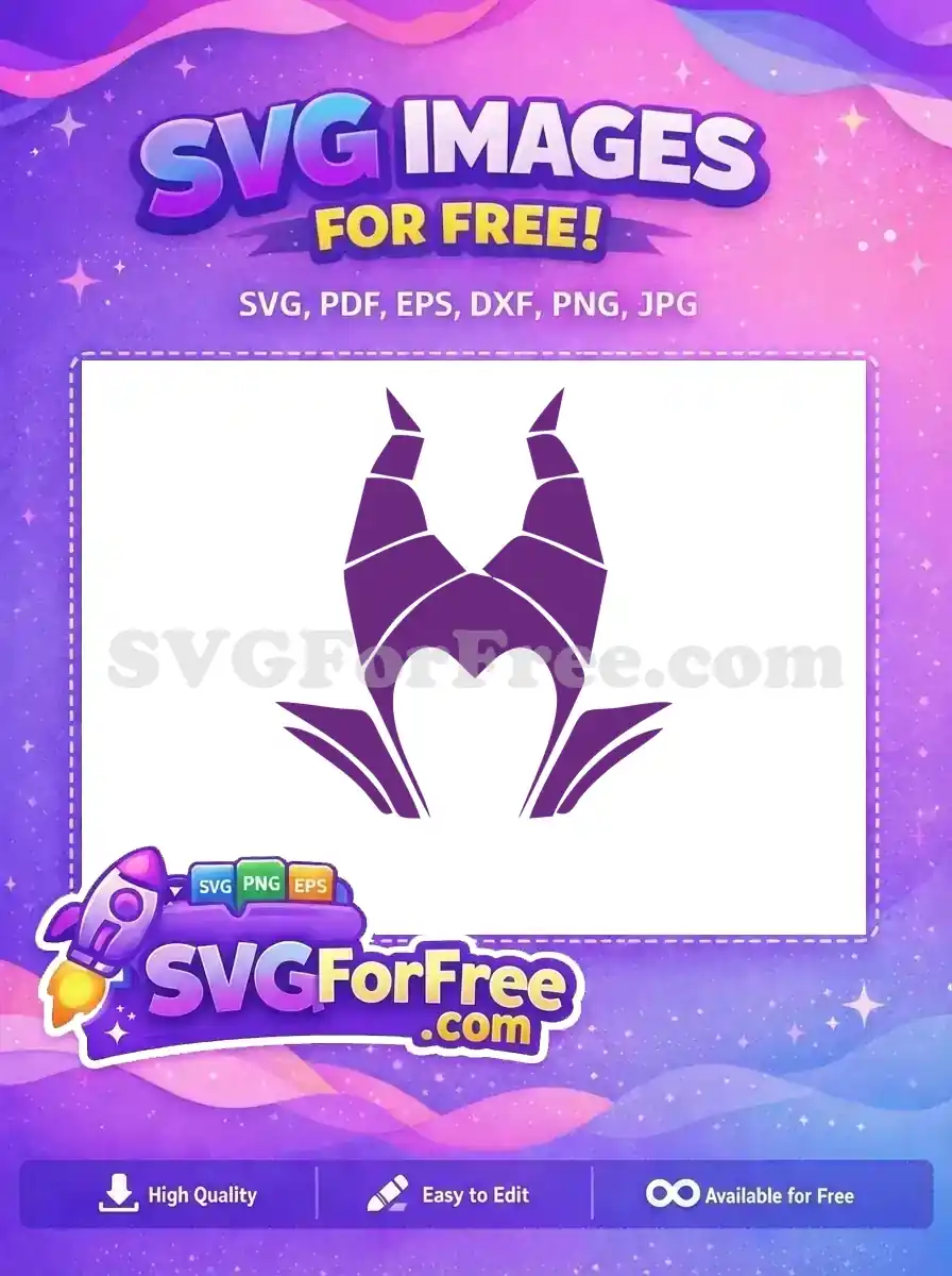Free Purple Horned Silhouette Free Maleficent Villain Movie Free SVG