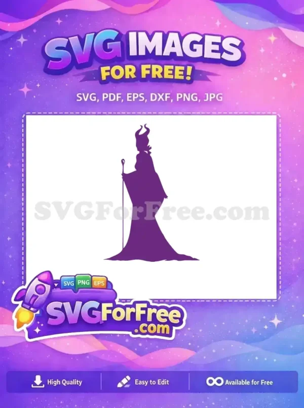 Free Purple Silhouette Horns Free Staff Holding Maleficent Free SVG Free Purple Silhouette Horns Free Staff Holding Maleficent Free SVG