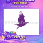 Free Purple Raven Silhouette Free Wings Spread Maleficent Free SVG - Instant Download