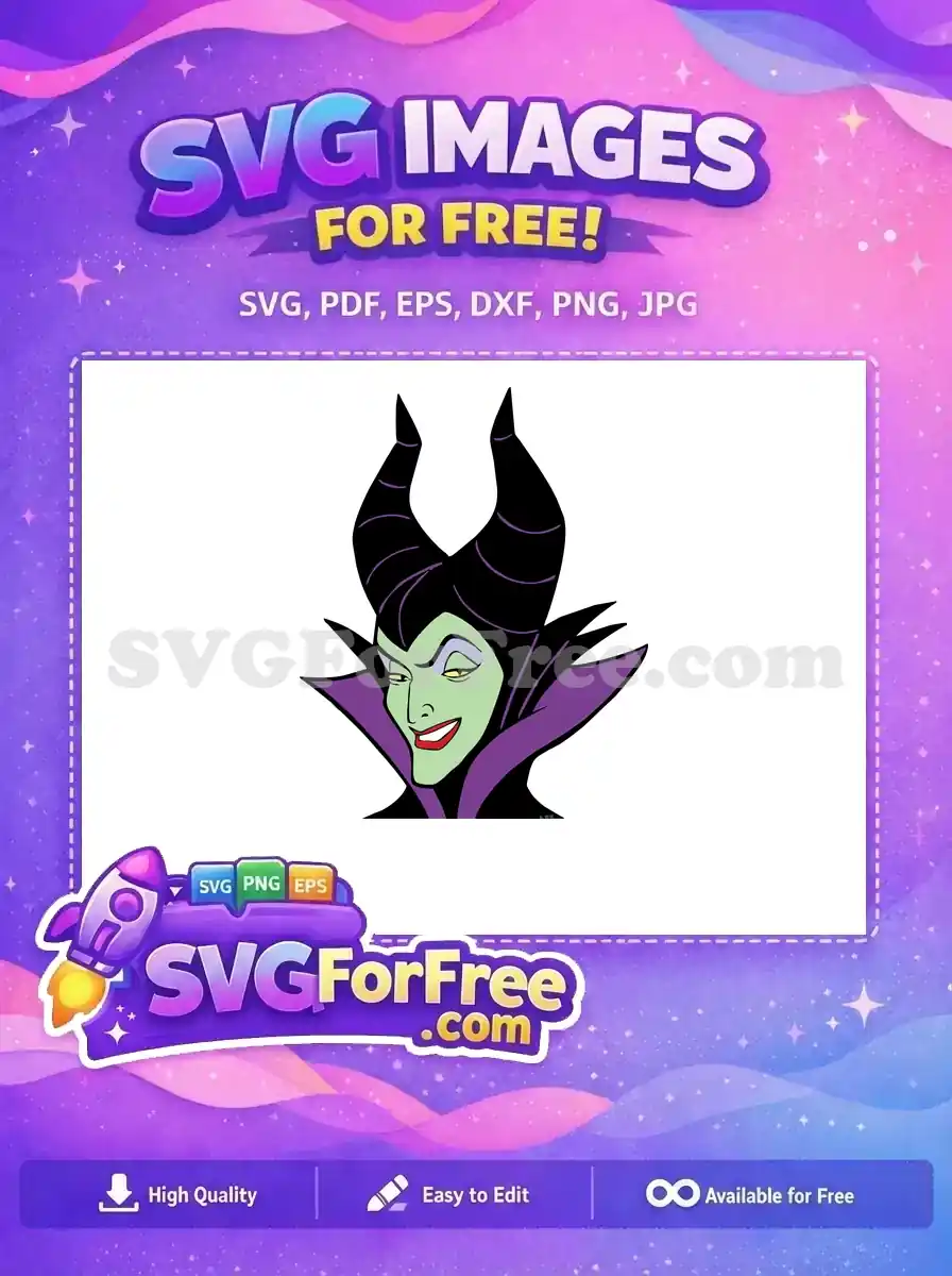 Free Smirking Face Free Black Horns Maleficent Free SVG