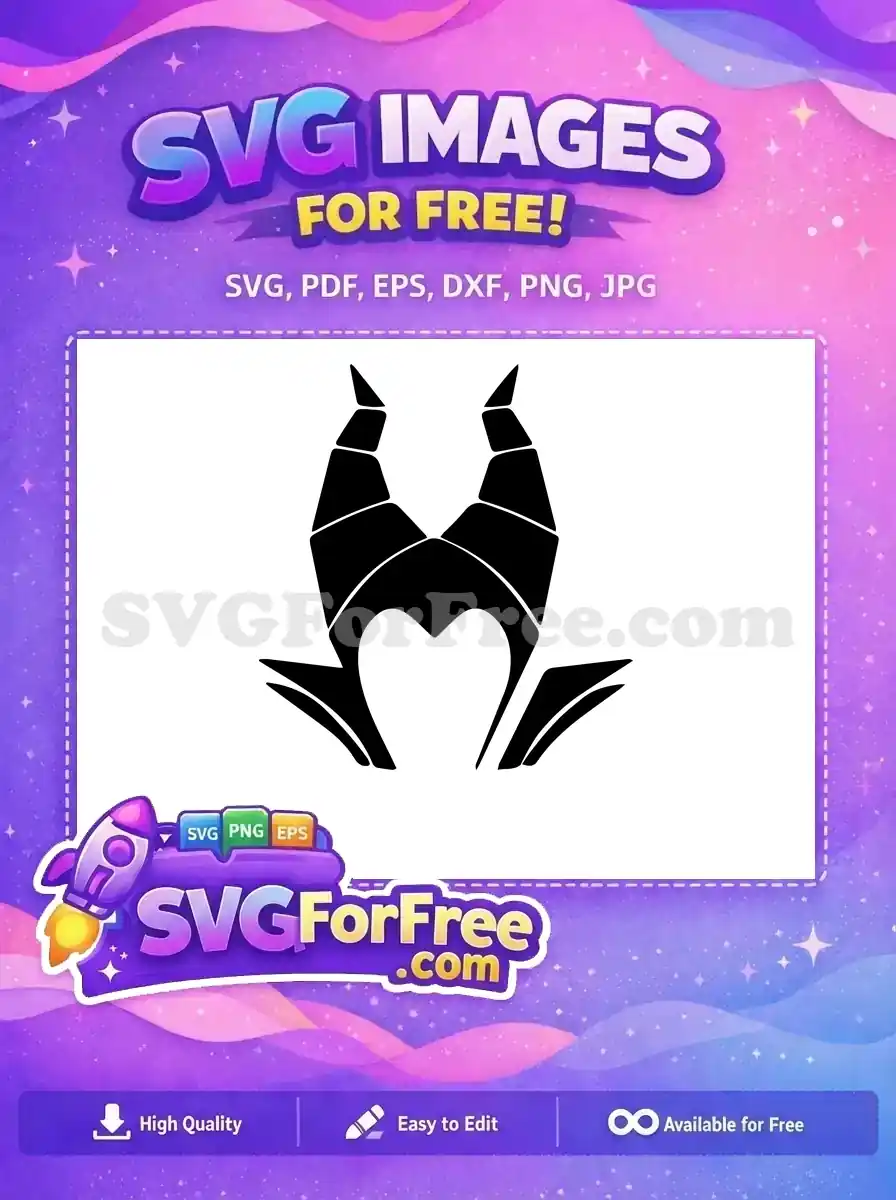 Free Horned Silhouette Free Evil Queen Maleficent Free SVG 2