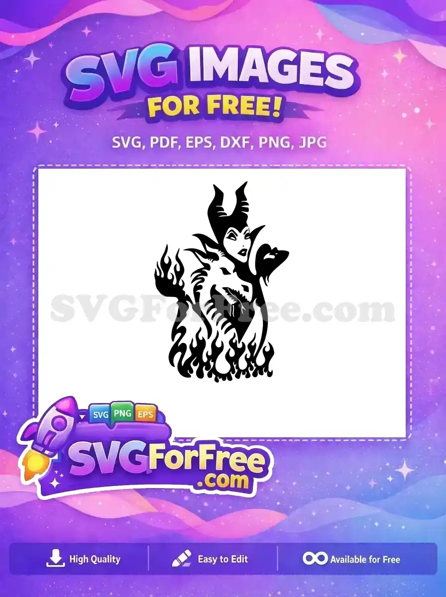 Free Horned Silhouette Free Dragon Flames Maleficent Disney Free SVG 2