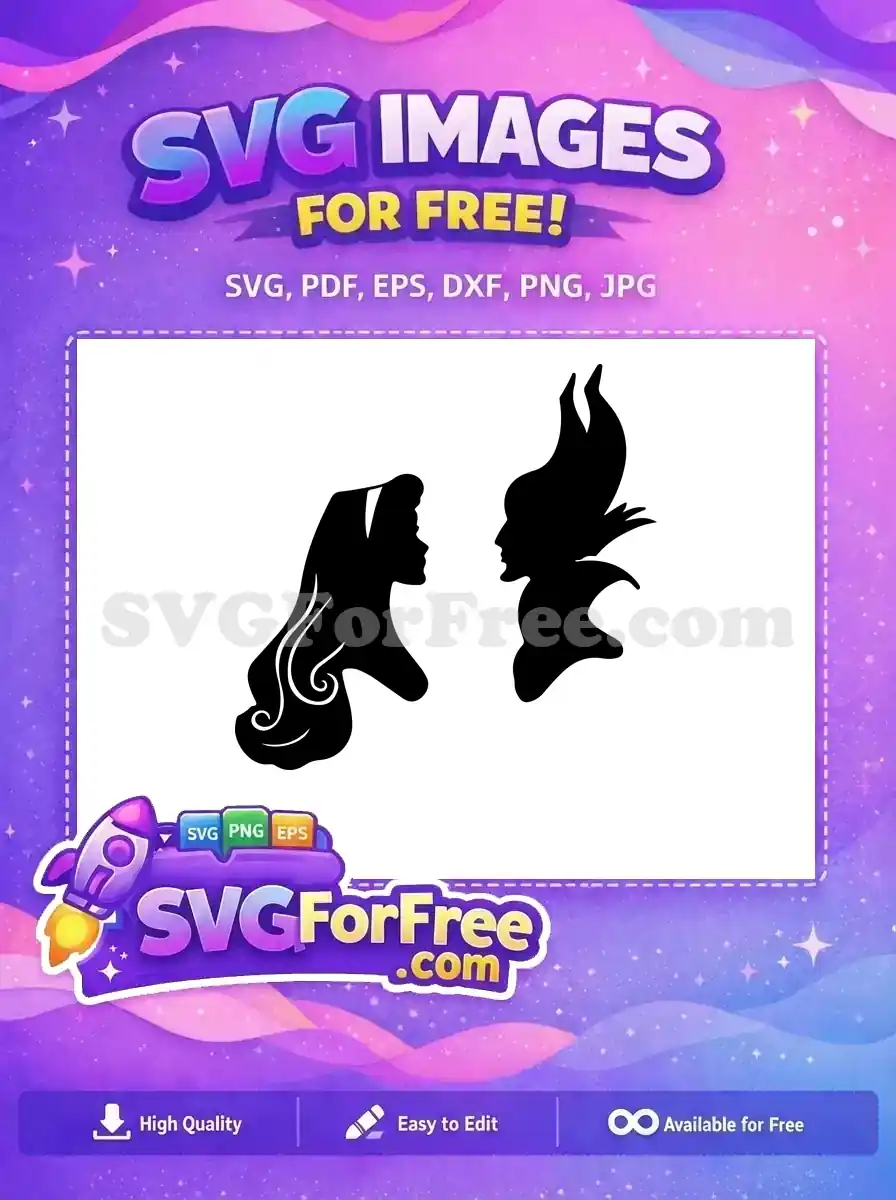 Free Aurora Silhouette Free Maleficent Horns Sleeping Beauty Free SVG