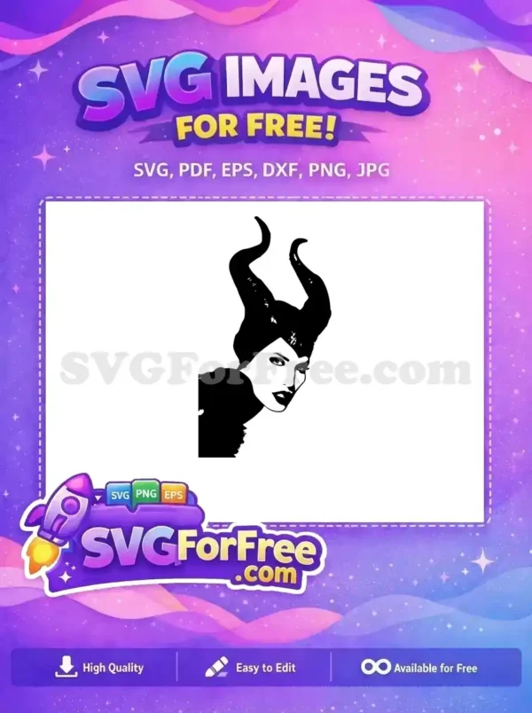 Free Black Horns Free Evil Queen Maleficent Free SVG