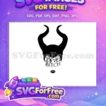 Free Horned Silhouette Free Bad Bitch Maleficent Free SVG - Instant Download