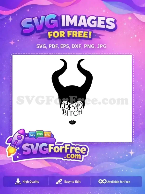 Free Horned Silhouette Free Bad Bitch Maleficent Free SVG
