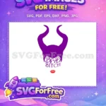 Free Purple Horns Free Red Lips Maleficent Disney Free SVG - Instant Download