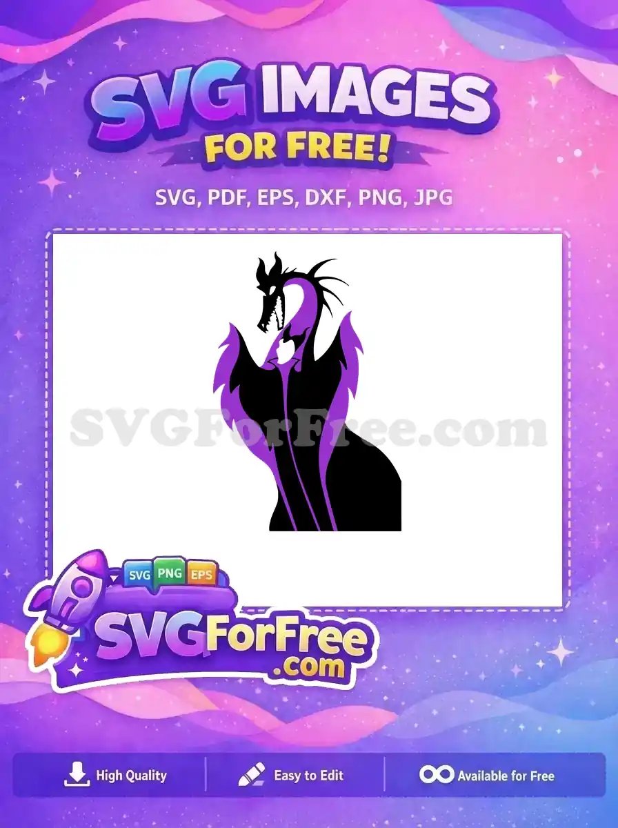 Free Dragon Silhouette Free Purple Details Maleficent Free SVG 1