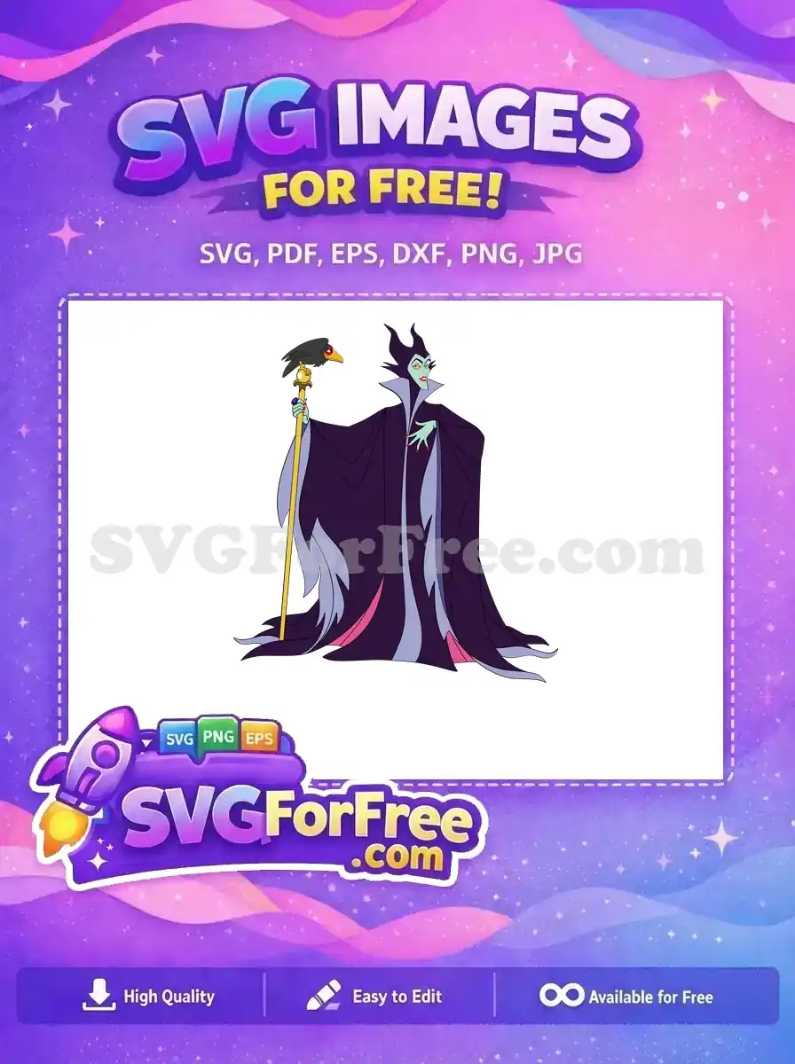 Free Evil Queen Free Crow Staff Maleficent Free SVG