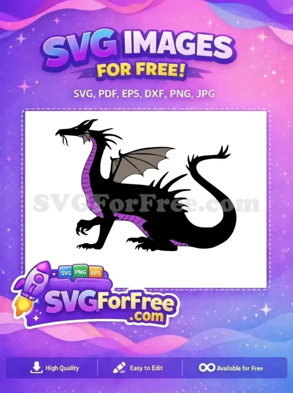 Free Purple Dragon Free Grey Wings Maleficent Free SVG