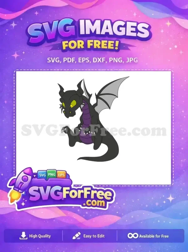 Free Black Horned Dragon Free Purple Belly Maleficent Free SVG Free Black Horned Dragon Free Purple Belly Maleficent Free SVG