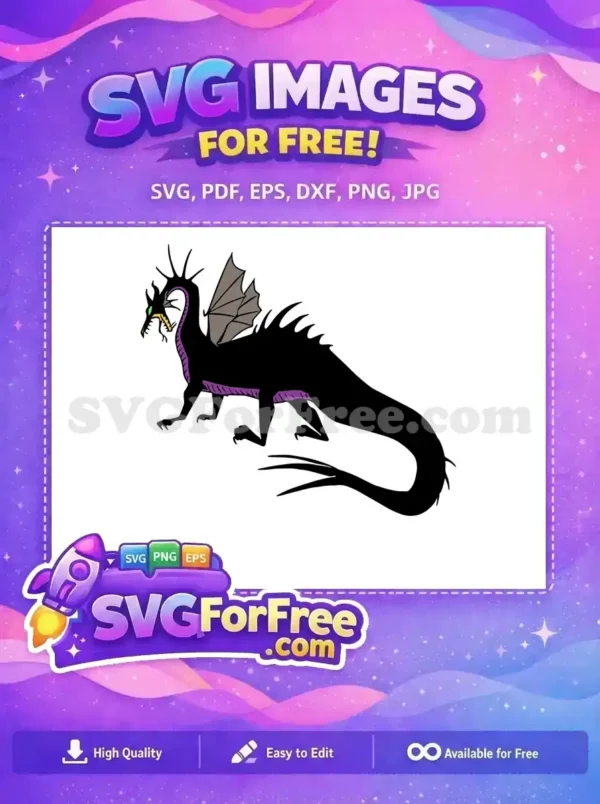 Free Dragon Silhouette Free Purple Details Maleficent Free SVG 2