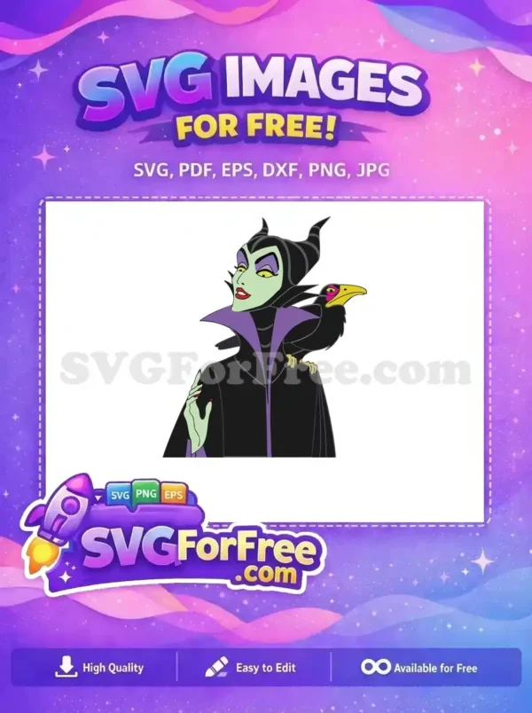 Free Green Skin Free Raven Pet Maleficent Free SVG