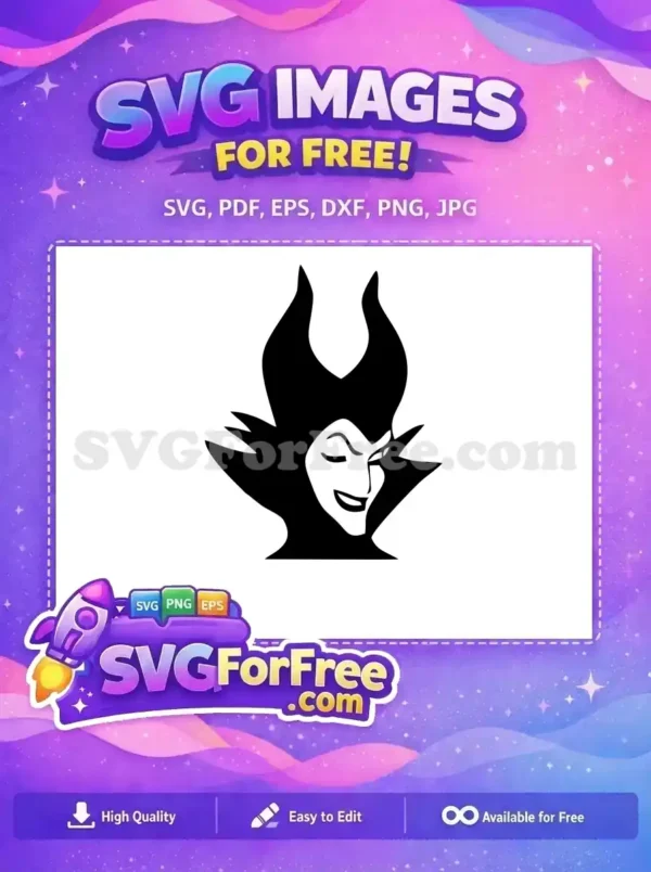 Free Smiling Maleficent Free Black Horns Sleeping Beauty Free SVG