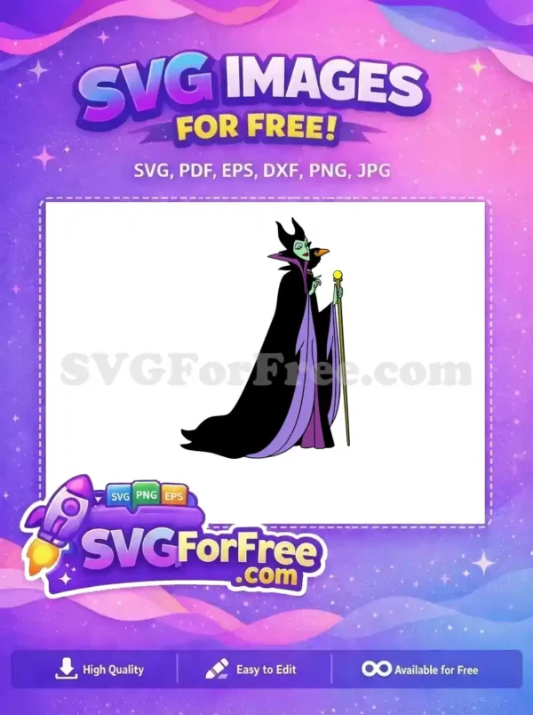 Free Green Skin Free Raven Staff Maleficent Free SVG