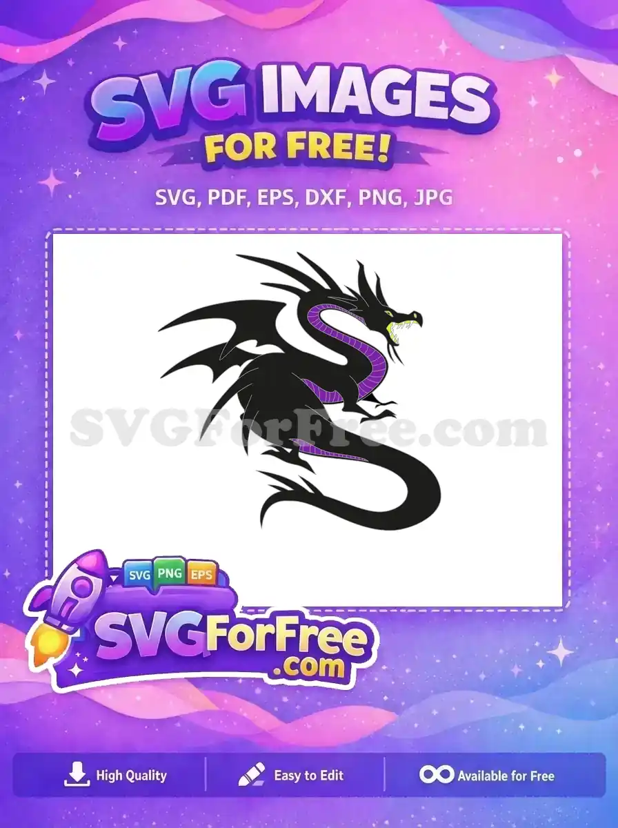 Free Dragon Black Purple Free Angry Expression Maleficent Free SVG