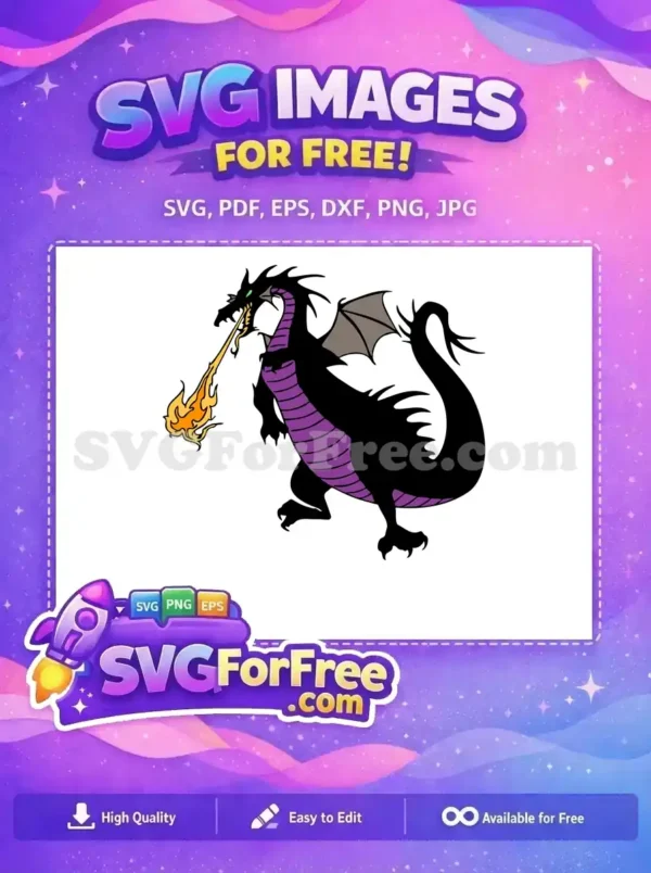Free Dragon Fire Breathing Free Purple Striped Maleficent Free SVG