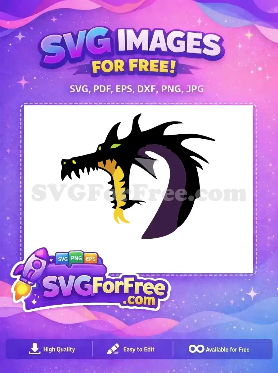 Free Horned Black Dragon Free Angry Expression Maleficent Free SVG