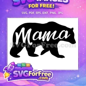 Free Black Silhouette Free Mama Bear Design Animal Free SVG Free Black Silhouette Free Mama Bear Design Animal Free SVG