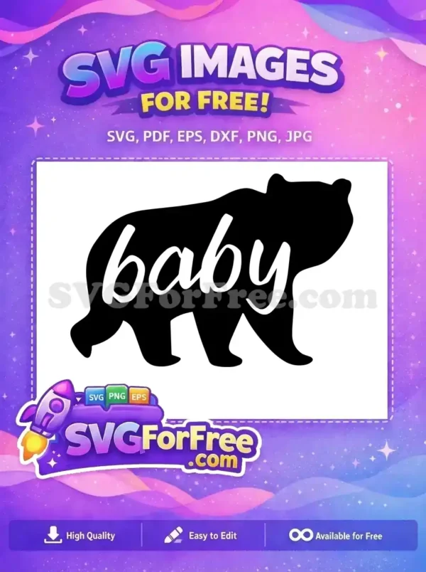 Free Baby Bear Silhouette Free Mama Bear Design Free SVG