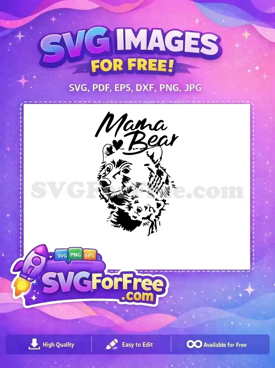Free Cute Cubs Free Mama Bear Silhouette Family Free SVG