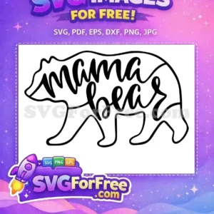 Free Black Silhouette Free Mama Bear Design Family Free SVG