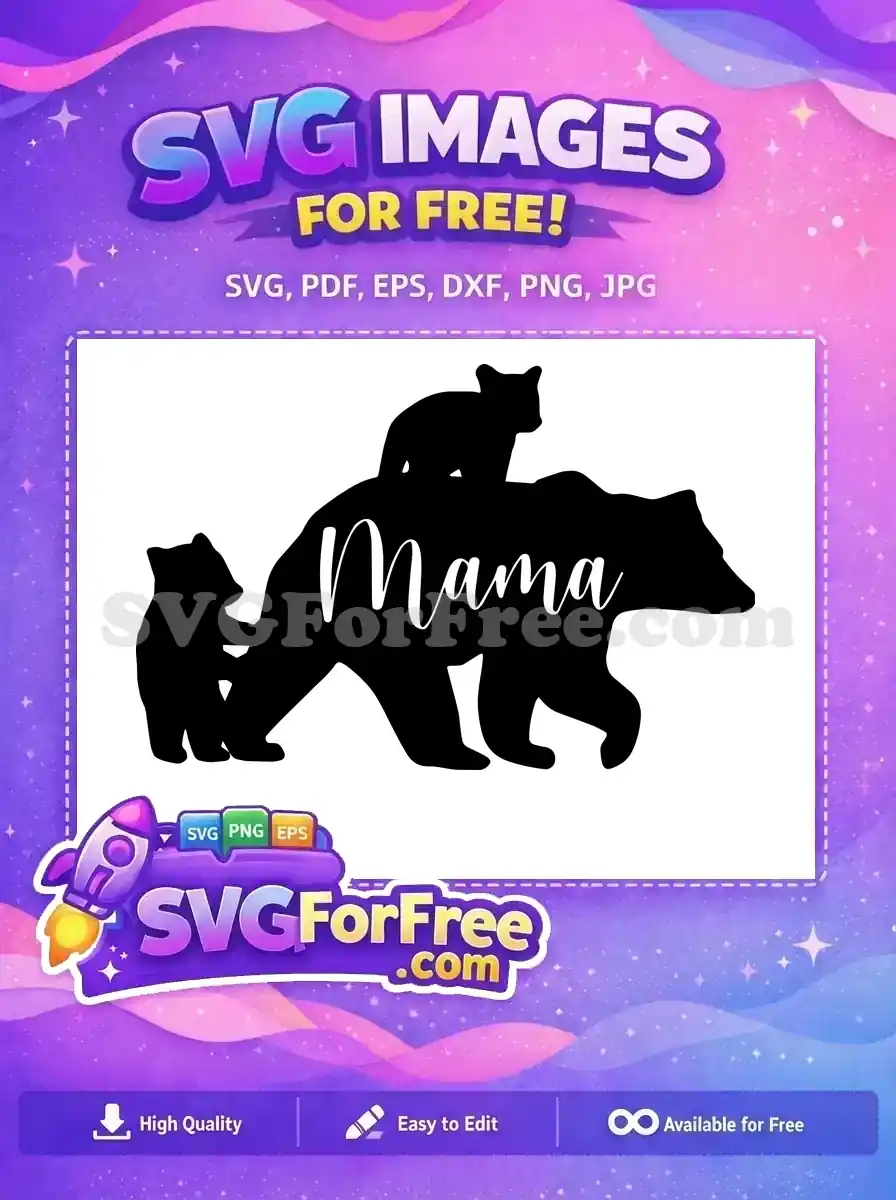 Free Mama Bear Silhouette Free Cubs Design Mama Bear Free SVG