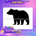 Free Silhouette Mama Bear Free Simple Black Art Free SVG - Instant Download