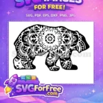 Free Intricate Floral Free Mama Bear Design Free SVG - Instant Download