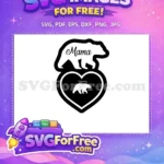Free Cute Mama Bear Free Heart Silhouette Family Free SVG - Instant Download