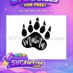 Free Paw Print Free Mama Bear Silhouette Family Free SVG - Instant Download
