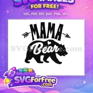 Free Arrow Accent Free Heart Detail Mama Bear Free SVG