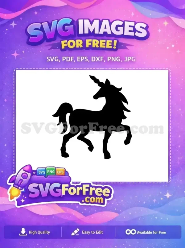Free Unicorn Silhouette Free Mandala Design Mythical Free SVG