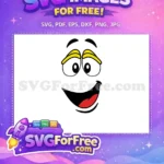 Free Yellow Eyebrow Free Red Tongue Smiley Free SVG - Instant Download