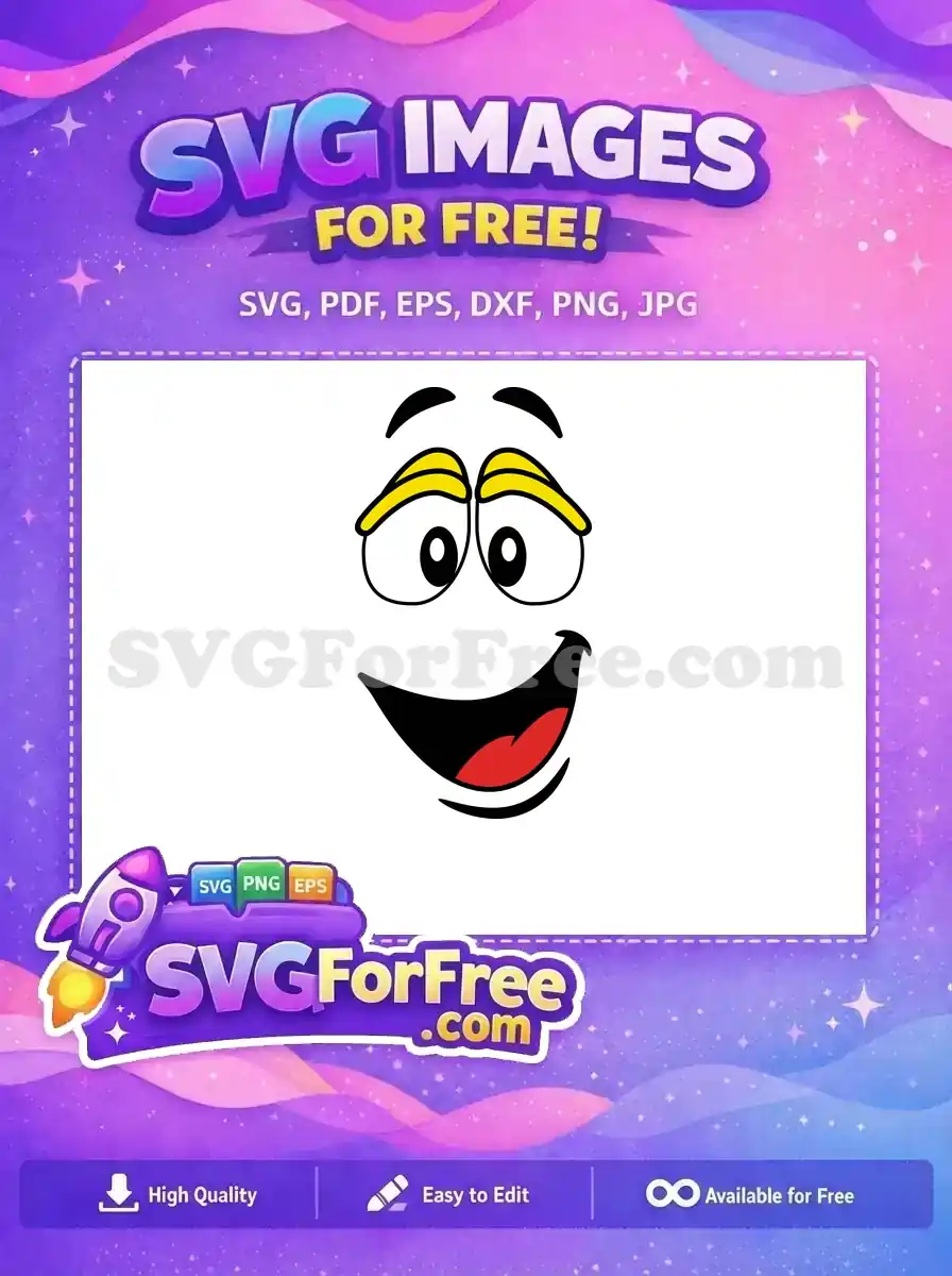 Free Yellow Eyebrow Free Red Tongue Smiley Free SVG