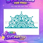 Free Teal Symmetrical Free Ornamental Mandala Design Free SVG - Instant Download