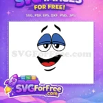 Free Blue Eyes Free Red Tongue Character Free SVG - Instant Download