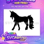 Free Silhouette Unicorn Free Mandala Stencil Mythical Free SVG - Instant Download