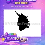 Free Black Unicorn Mandala Free Silhouette Design Free SVG - Instant Download