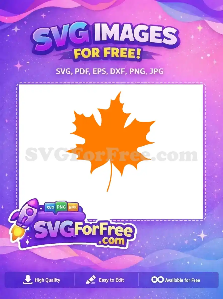 Free Orange Maple Leaf Free Detailed Edges Autumn Free SVG