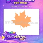 Free Orange Autumnal Maple Free Leaf Silhouette Fall Free SVG - Instant Download