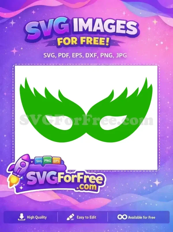 Free Green Feathered Mask Free Mardi Gras Celebration Free SVG