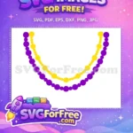 Free Purple and Yellow Beads Free Carnival Accessory Mardi Gras Free SVG - Instant Download