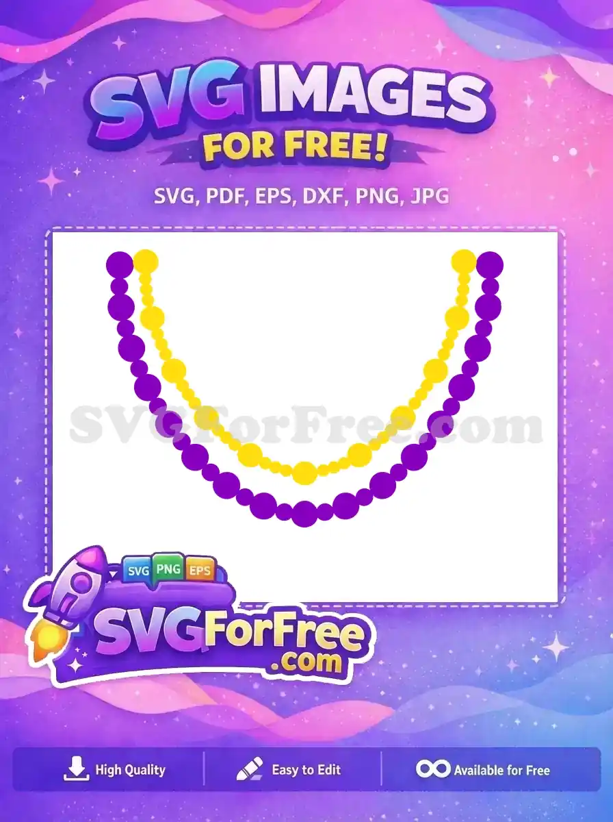 Free Purple and Yellow Beads Free Carnival Accessory Mardi Gras Free SVG