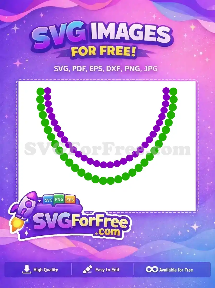 Free Purple Green Beads Free Mardi Gras Theme Free SVG
