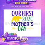 Free Our First Mothers Day Free Yellow Bear Silhouette Mardi Gras Free SVG - Instant Download