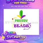 Free Pretty In Beads Feathers Free Green Purple Gold Mardi Gras Free SVG - Instant Download
