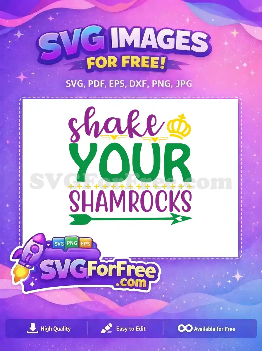 Free Purple Lettering Free Green Arrow Shake Shamrocks Free SVG