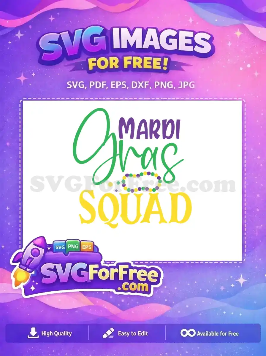 Free Green Purple Mardi Gras Squad Beads Free Party Free SVG