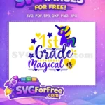 Free Magical Mardi Gras Unicorn Free 1st Grade Design Free SVG - Instant Download